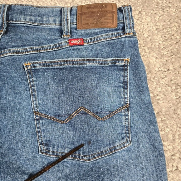 Wrangler Mens Bootcut Jeans 36x32 [Fits 34x31] Blue Relax Workwear Western Rodeo - Picture 15 of 16